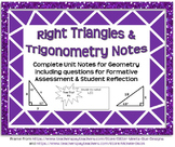 Right Triangles and Trigonometry Notes (Complete Unit Guid