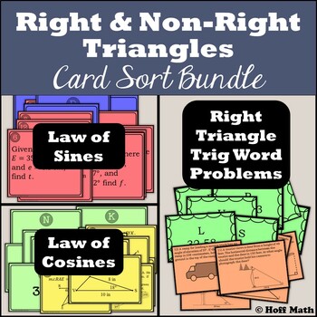 Preview of Right and Non Right Triangles CARD SORT Bundle