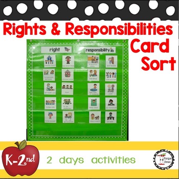 Preview of Rights and Responsibilities Activities - Sorting Cards First Grade