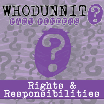 Preview of Rights & Responsibilities Whodunnit Activity - Printable & Digital Game Options