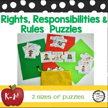Preview of Rights-Responsibility-Rules of Citizens Puzzle First Grade