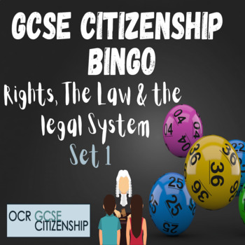 Preview of Rights, The Law & The Legal System Bingo Cards ( Set 1 of 3)