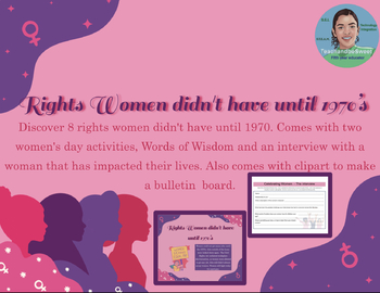Preview of Rights Women didn't have until 1970- Women's History Month?