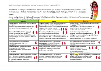 Preview of Rights and Freedoms Takeaway Homework