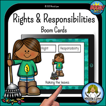 Preview of Rights and Responsibilities Boom Cards for Digital Learning