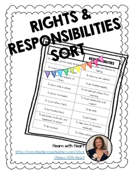 Preview of Rights and Responsibilities Sort