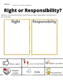 Rights and Responsibilities Sorting Worksheet