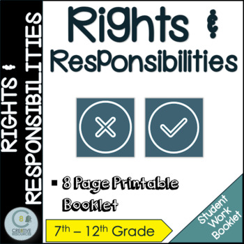 Preview of Rights and Responsibilities Student Work Booklet & Activities