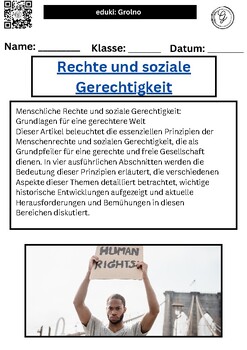 Preview of Rights and social justice - 5 fact sheets + pictures (in German)