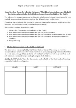 Preview of Rights of the Child - Essay Preparation Booklet