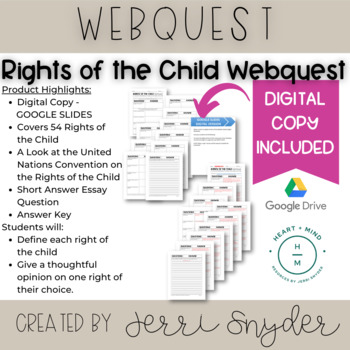 Preview of Rights of the Child WebQuest | Child Development | FACS, FCS