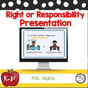 Preview of Rights or Responsibility of Citizens  Game Kindergarten and  First Grade