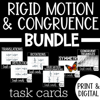 Preview of Rigid Motion & Congruence Task Card Bundle PRINT & DIGITAL