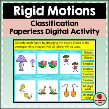 Preview of Rigid Motion Transformations Digital Card Sort Classification Google Slides