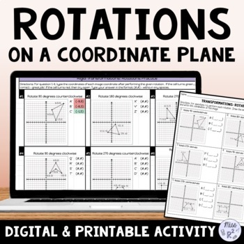 Preview of Rigid Motion Transformations: Rotations Digital & Print Practice