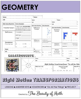 Preview of Rigid Motion Transformations Unit