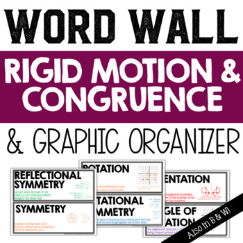 Preview of Rigid Motion and Congruence Vocabulary Word Wall and Graphic Organizer