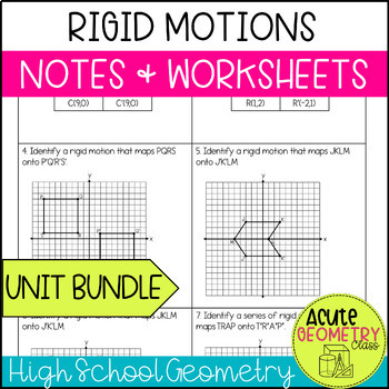 Preview of Rigid Transformations Geometry Guided Notes & Practice Worksheet with Videos