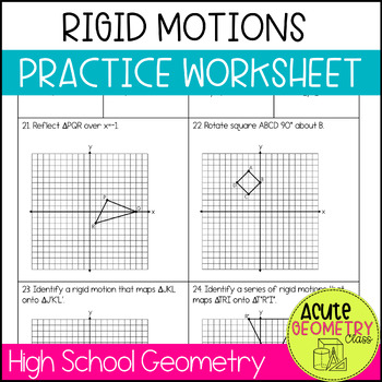 Preview of Rigid Transformations Motions Practice Worksheet