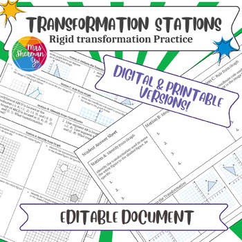 Preview of Rigid Transformation Stations Activity - EDITABLE