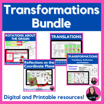 Preview of Rigid Transformations Bundle - Translations, Reflections, & Rotations Activities