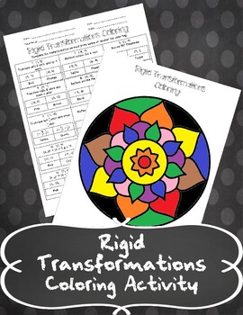 Rigid Transformations Coloring Activity by jstalling | TpT