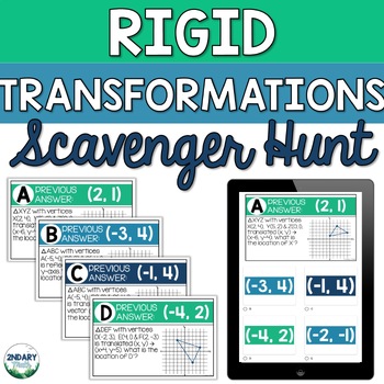 Preview of Rigid Transformations Digital and Printable Scavenger Hunt Activity