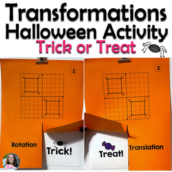 Preview of Rigid Transformations Halloween Activity TRICK or TREAT Game