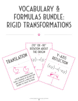 Preview of Rigid Transformations Posters (Vocabulary & Formulas Bundle)