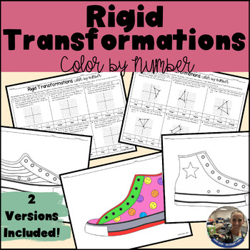 Preview of Rigid Transformations Sneaker Color by Number Differentiation Activity