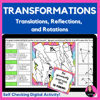 Preview of Rigid Transformations - Translations, Reflections, and Rotations Activity 