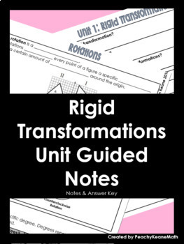 Preview of Rigid Transformations Unit Guided Notes Unit