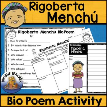 Preview of Rigoberta Menchú Biography Poem Activity and Writing Paper