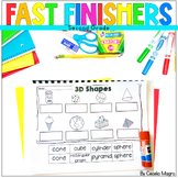 Fast Finishers Second Grade Early Finisher Math and Langua