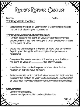 Reader's Response Letters {5th Grade Common Core: All ...