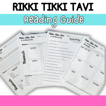 Preview of Rikki Tikki Tavi Reading Guide, Writing Activities, and Quiz