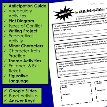 Rikki Tikki Tavi Activities - Printable & Digital by English Teacher Mommy