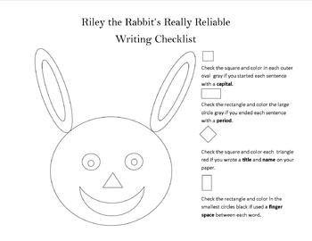 Preview of Riley the Rabbit's Writing Checklist