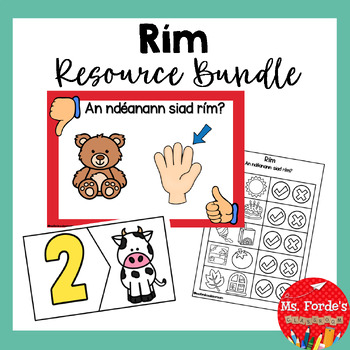 Preview of Rím Resource Bundle (Rhyme In Irish: Powerpoint, game & activity sheets)