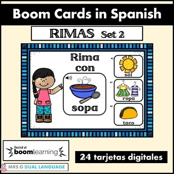 Rimas Spanish Boom Cards Set 2 by Mrs G Dual Language | TPT