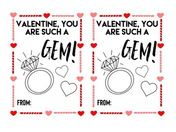 You're a Gem Valentine's Day Stickers, Ring Pop Valentine Stickers, Pe –  The Label Palace