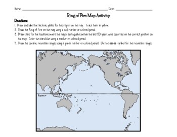 Ring Of Fire Map Activity By Jodi S Jewels Teachers Pay Teachers