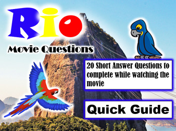 Preview of Rio (2011) - 20 Movie Questions with Answer Key (Quick Guide)