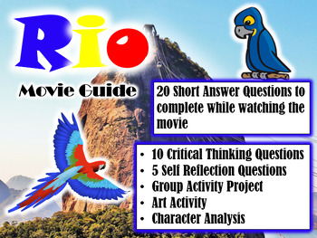 Preview of Rio Movie Guide (2011) - Movie Questions with Extra Activities