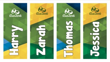 Preview of Rio Olympics 2016 Custom Name Bookmarks
