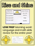 Rise and Shine yearlong low prep ELA and math review morning work