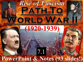 Preview of Rise of Fascism & Path to WWII Animated PowerPoint & Notes (7.1)