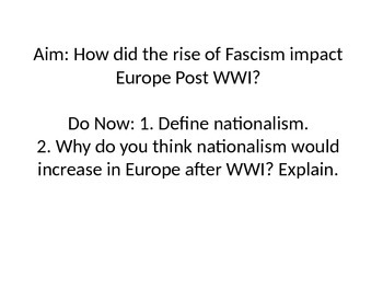 Preview of Rise of Fascism Post WWI