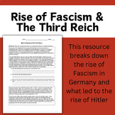 Rise of Fascism & The Third Reich- Guided Reading