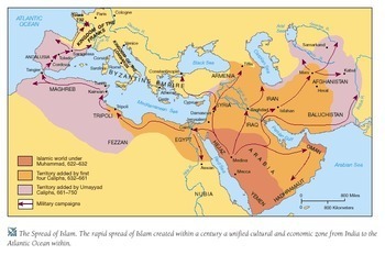 Preview of Rise of Islamic Empire Mapping Activity with Questions